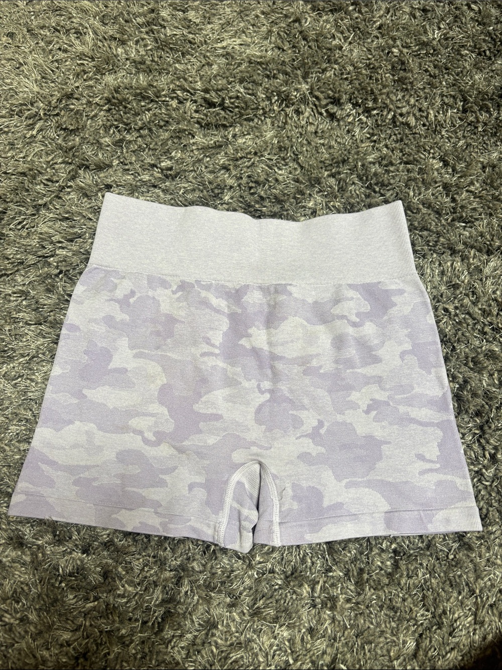 Amazon Lavender Camo High-Waist Bike Shorts